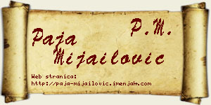Paja Mijailović vizit kartica